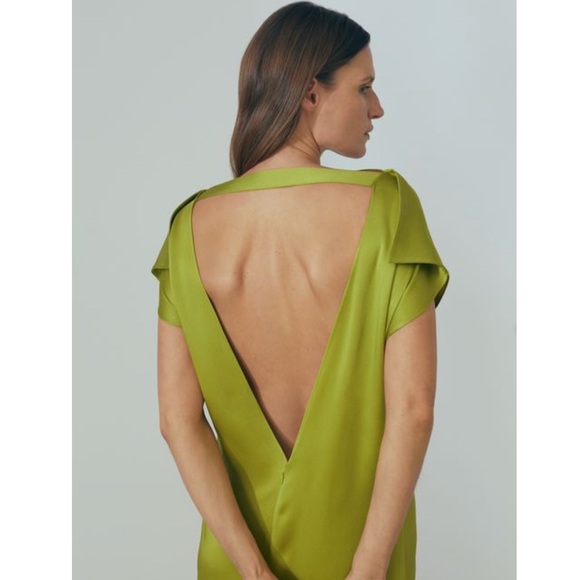 REISS Eloise Atelier Italian Satin High-Low Dress *NWT” - Picture 3 of 9